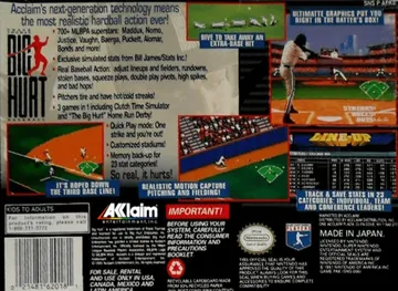 Frank Thomas Big Hurt Baseball (USA) box cover back